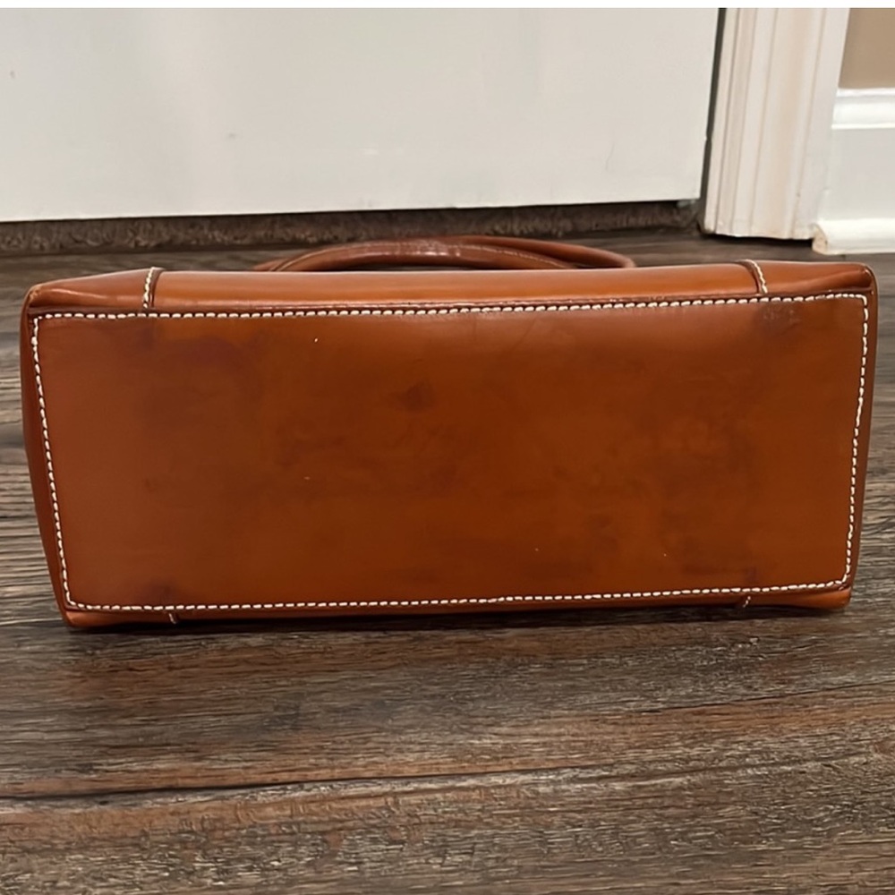 Lamberston Truex Cognac Leather Handbag, Vintage - Picture 6 of 15